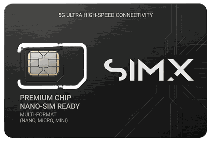 Chip SIMX preto, multi-formato: nano, micro e mini